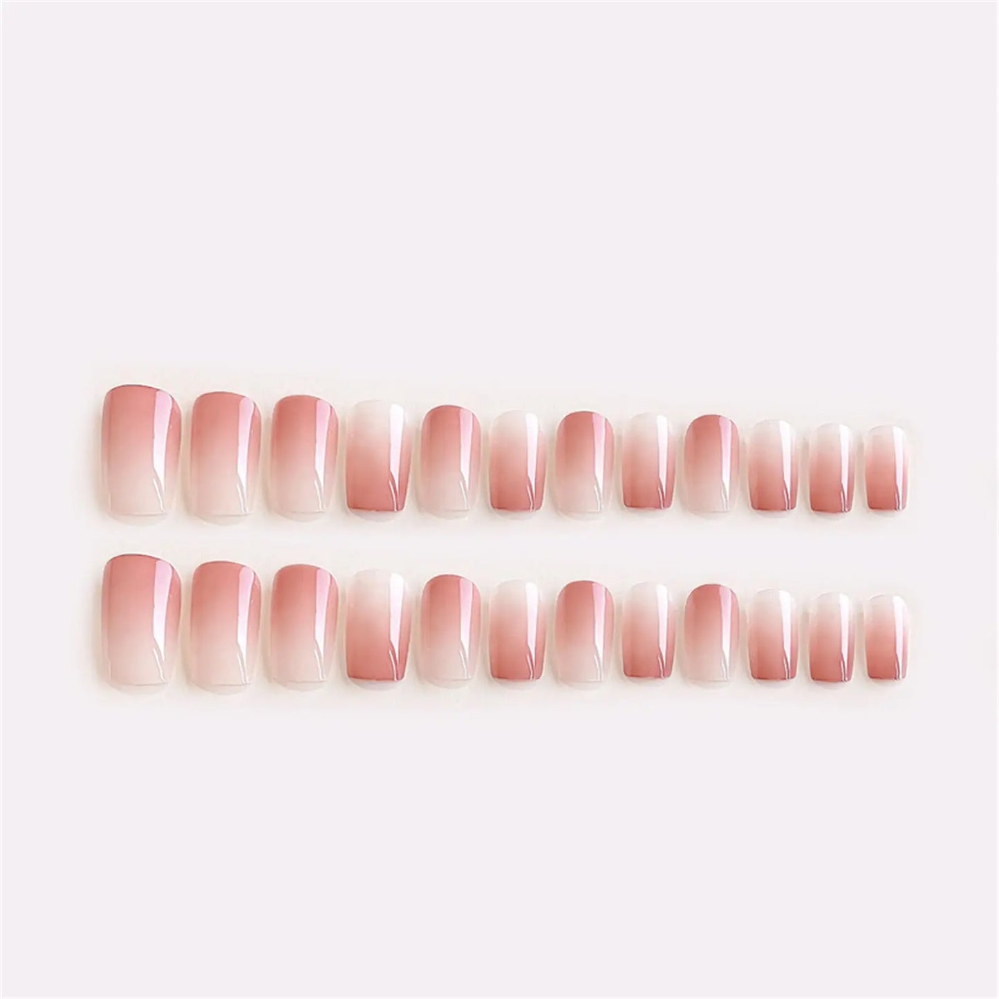 Medium Length Fake Nails 3D Flower Pearl Design Nude Pink Color Press On Nails Ballerina False Nail For Women DIY Manicure 24Pcs